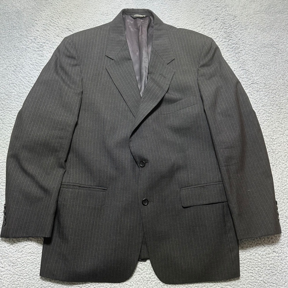 Evan Picone International Mens Wool Pinstripe Suit Jacket Blazer 44R‎